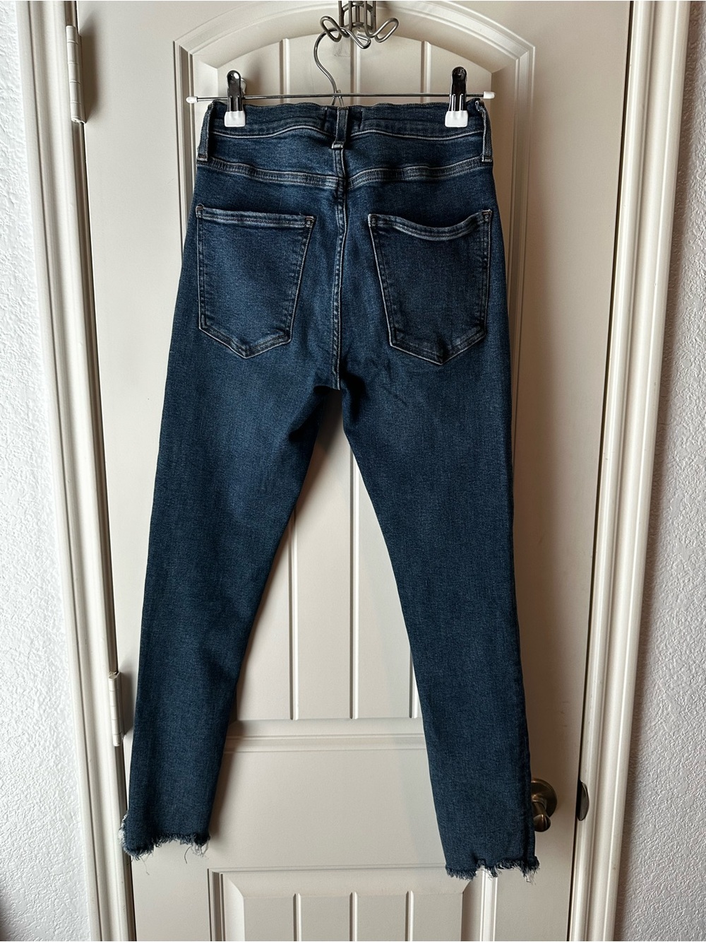 Agolde High-Rise Medium-Dark Blue Skinny Raw Hem Jeans size 27 - Picture 7 of 11